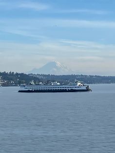 a large boat floating on top of a body of water