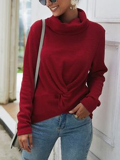 Solid Knit Tops For Winter, Casual Knitted Turtleneck Top, Winter Turtleneck Textured Knit Top, Cozy Knitted Long Sleeve Tops, Cozy Textured Knit Solid Tops, Cozy Knitted Tops, Fall Cable Knit Turtleneck Tops, Cozy Solid Color Textured Knit Tops, Textured Knit Long Sleeve Top For Winter