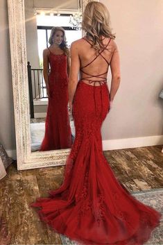 Prom Dresses Long Cheap, Backless Formal Dress, Prom Dresses With Lace, Blue Mermaid Prom Dress, Red Spaghetti, Dresses With Lace, Light Blue Prom Dress, Winter Formal Dresses, Stunning Prom Dresses