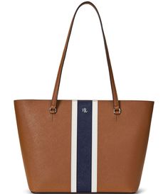 From Lauren Ralph Lauren&#x2C; this Tan Multi Crosshatch Leather Medium Karly Tote Bag features: Two top handles&#x2C; each with an 8.75" drop lengthTop zip closure. “LRL” metal logo at the frontfoil-printed logo at the exterior pocketLauren Ralph Lauren est. 1967”–engraved metal plaque at the interiorExterior slip pocketOne zip pocket and one slip pocket at the interiorApprox. 9" H x 13" L x 4.25" D.We Polo Handbags, Ralph Lauren Tote Shoulder Bag For Errands, Luxury Ralph Lauren Rectangular Satchel, Casual Ralph Lauren Tote Shoulder Bag, Ralph Lauren Bag, Ralph Lauren Everyday Tote Shoulder Bag, Ralph Lauren Bags\, Elegant Ralph Lauren Tote Bag, Bag Closet