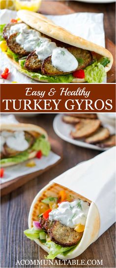 an easy and healthy turkey gyros