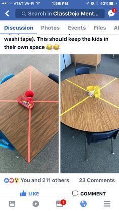 an image of a table that has been taped to the wall and is being displayed on facebook