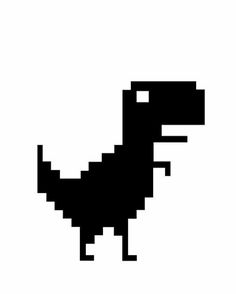 a black and white image of a t - shirt that is pixeled into the shape of a dinosaur