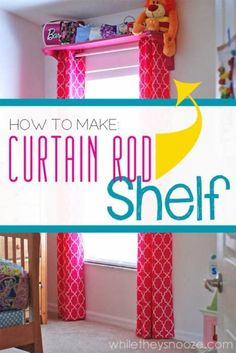 how to make a curtain rod shelf in the bedroom