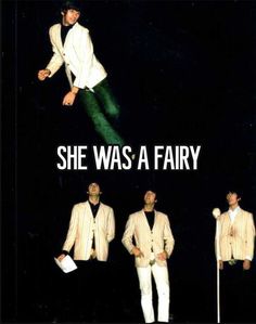 the album cover for she was a fairy, featuring four men in white suits and green pants