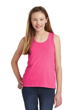 District ® Girls V.I.T. ™ Tank. DT6303YG - FUCHSIA FROST - XS | District Girls V.I.T. Tank Top in Fuchsia Frost Size XS | Cotton Concert Tank Top, Kids Tank Tops, Flex Fit Hats, Scoop Neck Tank Top, Tank Girl, T-shirts & Tank Tops, Cotton Tank Top, Sleeveless Tank, Birthday Shirts