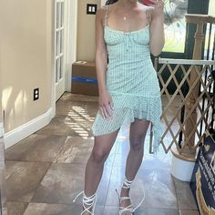 Green and white gingham dress. Never worn White Gingham Dress, Gingham Dress, Urban Outfitters Women, Green And White, Gingham, Urban Outfitters, Women's Dress, Women Accessories, Womens Dresses