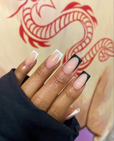 Deep French Tip Nails Square, Cute Square Acrylic Nails, Deep French Tip Nails, Deep French Tip, France Nails, Beginner Nail Designs, June Nails, Pink White Nails, Corset Blouse