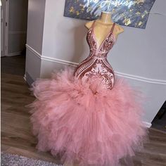 Pageant Dresses For Women, Muslim Prom Dress, Tulle Prom Dresses, Prom Dresses Long Pink, Sparkly Prom Dresses, Formal Occasion Dress, Mermaid Evening Gown, Prom Girl Dresses, Spaghetti Strap Prom Dress