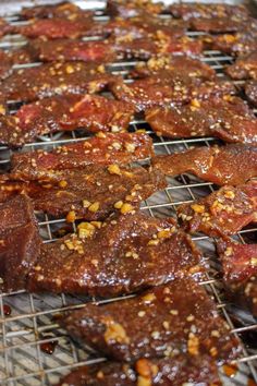 the meat is cooking on the grill and ready to be grilled into barbecues