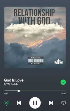 an mp3 player with the words,'god is love mtm radio'on it