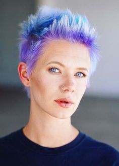 Short Blue Hairstyles Best Short Blue Haircuts for Bold Women In 2018  #bluehairstylesforshorthairblackgirl #cuteblueshorthairstyles #shortblueblackhairstyles #shortbluegreyhairstyles #shortdarkbluehairstyles #shorthairstylesbluehair #shorthairstylesdyedblue #shorthairstylesforblueeyes #shorthairstyleswithbluecolor #veryshortbluehairstyles Check more at http://ladysmithstreethockey.com/short-blue-hairstyles/ Blue Hairstyles, Haircuts For Short Hair, Bold Women, Greek Women, Short Haircut Styles, Short Hair Lengths, Cute Haircuts, Medium Short Hair, Fresh Hair