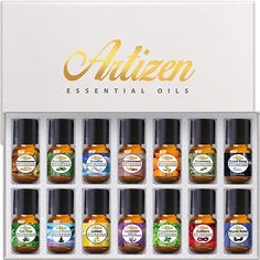 Amazon.com: Artizen Top 14 Essential Oil Set (100% Pure & Natural) Therapeutic Grade Essential Oils: Health & Personal Care Frankincense Essential Oil Uses, Detox Bath Recipe, Diy Detox, Herbal Salves, Bath Recipes, Holiday Fragrance, Essential Oil Set, Essential Oil Benefits, Frankincense Essential Oil