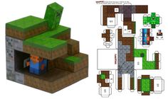 an image of a paper model of a minecraft creeper