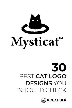 the logo for mysticat is shown in black and white, with an image of a