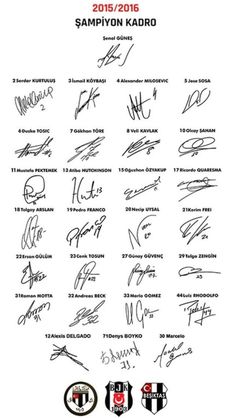 an autographed poster for the 2010 / 2016 season, with signed players and names