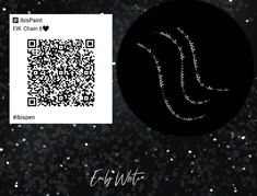 a qr code is shown in front of a black and white background with snow flakes