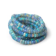 3.5-5.5mm Antique Blue Ethiopian Opal Faceted Rondelles 16 inch 175 Beads AA - Beadsofcambay.com Blue Gemstone Beads Rondelle Beaded Bracelets, Blue Rondelle Beaded Necklace With Spacer Beads, Blue Rondelle Gemstone Beaded Bracelets, Blue Rondelle Beaded Bracelets With Polished Beads, Blue Rondelle Beaded Bracelets, Handmade Blue Rondelle Beads, Adjustable Blue Rondelle Beads, Blue Single Strand Oval Beads, Blue Rondelle Beads