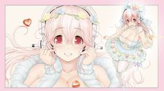 Super Sonico Banner, Tsuji Santa, Sonico Chan, Super Pochaco, Moe Anime, Header Banner, It Goes On, Cute Anime Pics