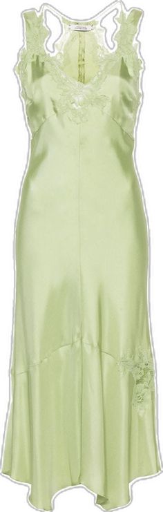 Green Silk Evening Slip Dress, Green Silk Slip Dress For Evening, Formal Green Silk Slip Dress, Green Silk Slip Dress For Formal Occasions, Spring Silk Knee-length Slip Dress, Elegant Green Bias Cut Slip Dress, Elegant Green Satin Slip Dress, Green Satin Midi Length Slip Dress, Elegant Green Slip Dress With Bias Cut