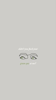 the words green eyes are written in white on a gray background, with an image of two