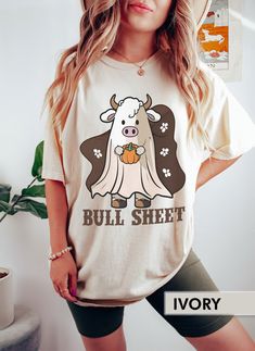 Bull Sheet Shirt - Funny Shirt - Halloween Ghost Shirt - Cow Shirt Cow Pun Shirt, Christmas Cow T Shirt, Cow Shirt, Ghost Shirt, Pumpkin Shirt, Halloween Ghost, Funny Shirt, Halloween Ghosts, Halloween Pumpkin