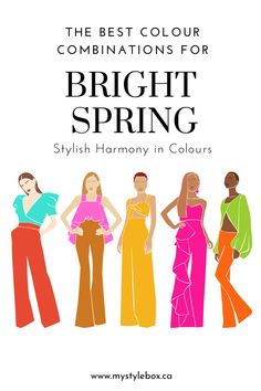 BRIGHT SPRING SEASONAL COLOUR GUIDE Bright Spring Color Palette, Best Colour Combinations, Best Color Combinations, Colour Harmony, Spring Skin, Clear Spring, Spring Color Palette, Spring Palette, Good Color Combinations