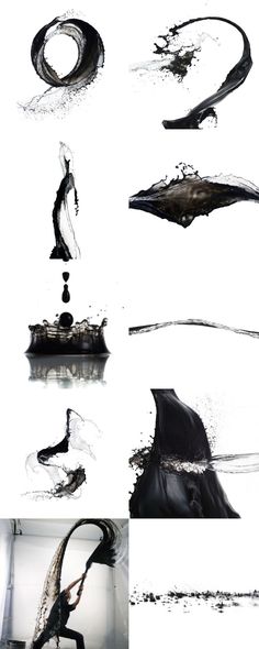 multiple images of different shapes and sizes of water