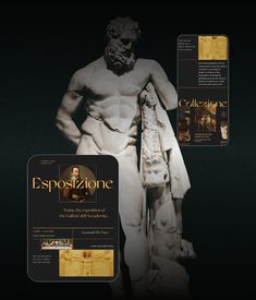 an image of a statue and brochure with information about the museum's history