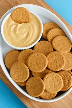 peanut butter cookies and dip in a bowl