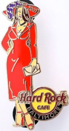 Hard Rock Cafe BALTIMORE 2007 Red Hat Society Girl Lady PIN - HRC Catalog #37539 | eBay Woman In Red Dress, Carnival Girl, Red Hat Ladies, Red Hat Society, Dragon Series, Cheerleader Girl, Woman In Red, Rock Cafe, Red Hat