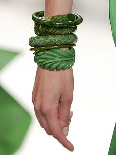 Double Wallpaper, Stacked Bracelets, Olivia Palermo, Jade Bracelet, Gigi Hadid, Carolina Herrera, Arm Candy, Bracelet Stack, Bling Bling