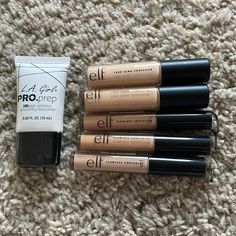 Brand New! Includes 1 Clear Face Primer, 3 Flawless Concealers (2 Tan Sand & 1 Medium Sand), 2 16 Hour Camo Concealers (Medium Peach & Medium Warm). All Sealed And New. Smoke And Pet Free Home. Elf Flawless Finish Foundation, Primer Elf, Elf Foundation, Elf Primer, Elf Face, Elf Cosmetics, Clear Face, Elf Makeup, Foundation Colors