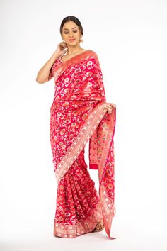 Mesmerizing Pink Color Handloom Jangla Katan Silk Saree with Minakari – Panache Haute Couture Jamawar Blouse Piece For Puja, Pre-draped Handloom Jamawar Saree, Traditional Brocade Saree, Pre-draped Jamawar Saree For Festivals, Jamawar Pre-draped Saree For Traditional Ceremonies, Banarasi Silk Blouse Piece With Traditional Patterns, Paithani Silk Pre-draped Saree With Meenakari, Pre-draped Meenakari Saree For Puja, Pre-draped Meenakari Saree For Eid