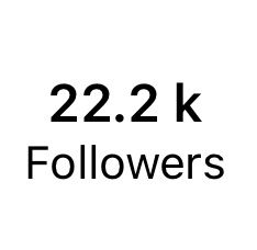 the words 22 2 k followers are in black and white letters on a white background