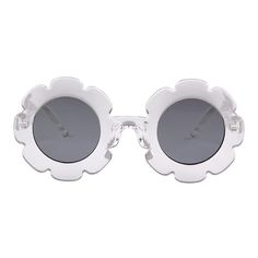 Round Flower Kids Sunglasses - TRANSPARENT GRAY - Save 30% Unique Facial Features, Plastic Store, Fashionable Sunglasses, Round Flower, Long Faces, Square Faces, Kids Sunglasses, Uv Light, Bel Air