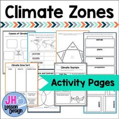 the climate zone worksheet with text and pictures for students to use in their classroom