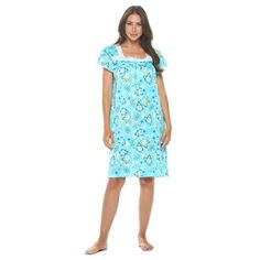 This softest lightweight short sleeve Classic Nightgown for ladies from the Casual Nights Loungewear and Sleepwear robes Collection, in beautiful feminine Bright Solid & floral print pattern design. this sleep dress Features: A square neckline, short sleeves, 5 Button closure, with detailed lace trimming by yolk and neckline for an extra fancy touch. This lounge wear muumuu dress has a relaxed comfortable fit and comes in regular and plus sizes, all year winter and summer versatile multi uses, w Waltz Dress, Print Pattern Design, Muumuu Dress, Hospital Gown, Print Design Pattern, Floral Pattern Design, Floral Prints Pattern, Nightgowns For Women, Sleep Dress