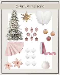 christmas tree inspo with ornaments and decorations