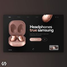 an advertisement for the new samsung headphones