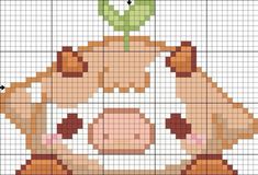 a cross stitch pattern with an image of a cartoon character in the form of a cow