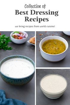 the collection of best dressing recipes is shown here