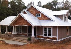 a house that is sitting in the dirt