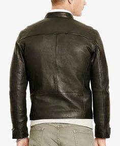 Polo Ralph Lauren - Café Racer Leather Jacket Racer Leather Jacket, Man Cafe, Cafe Racer Leather Jacket, Leather Jackets Online, Cafe Racer Jacket, Luxe Style, Racer Jacket, Leather Pulls, Jackets Online