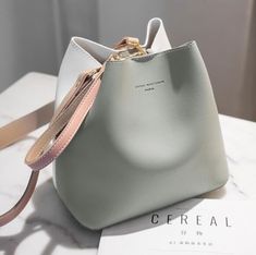 Fashionable Purses Bucket Bag Women PU Leather Shoulder Bags Brand Designer Ladies Crossbody Cream Bags, Tas Fashion, Bucket Handbags, Pu Leather Bag, Girly Bags, Trendy Handbags, Leather Handbags Women, Cute Purses, Leather Bucket Bag