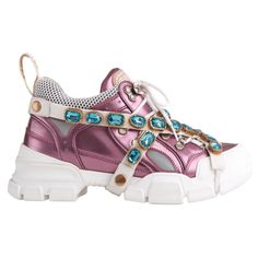 Gucci Womens Journey Flashtrek Pink Blue Crystal Hiker Lace Up Boot Sneaker 35 ********** Gucci ********** Brand: Gucci Size: G 35 (Know Your Gucci Size) Name: Flashtrek Journey Color: Rosa Pink Style: Hiker Sneaker Style#: 537133 Material: Liquid Silk Leather Lace Up Tie Front Gucci Tongue Logo Removable Blue Jeweled Crystal Strap Liquid Silk Pink Leather Material Gucci Logo Pull Tab Back Brand New In Box, Comes With Original Box And Dustbag 100% Authentic Or Your Money Back Great Gift I Ship W Gucci Flashtrek, Designer Shoes Gucci, Tom Ford Designer, Louis Vuitton Shoes Heels, Michael Kors Designer, Sneaker Outfits, Balenciaga Sneakers, Gucci Sneakers, Louis Vuitton Designer