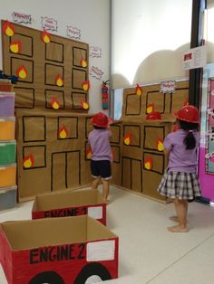 Firefighter Dramatic Play, Fire Study, Community Helper Dramatic Play, Fire Safety Preschool Crafts, Community Preschool, Dramatic Play Activities, Community Helpers Preschool Activities