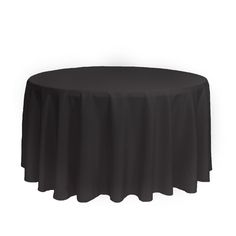 120 inch Polyester Round Tablecloth Black 60 Inch Round Table, Round Tablecloths, Wedding Tablecloths, Round Tables, Tablecloth Sizes, Free Fabric Swatches, Blue Table, Wedding Linens, Black Table