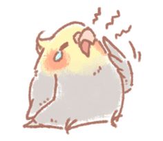 a drawing of a bird that is sitting down with its head on the back of it's body