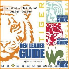 the electronic club scout guide is shown in four different colors and sizes, including an orange tiger